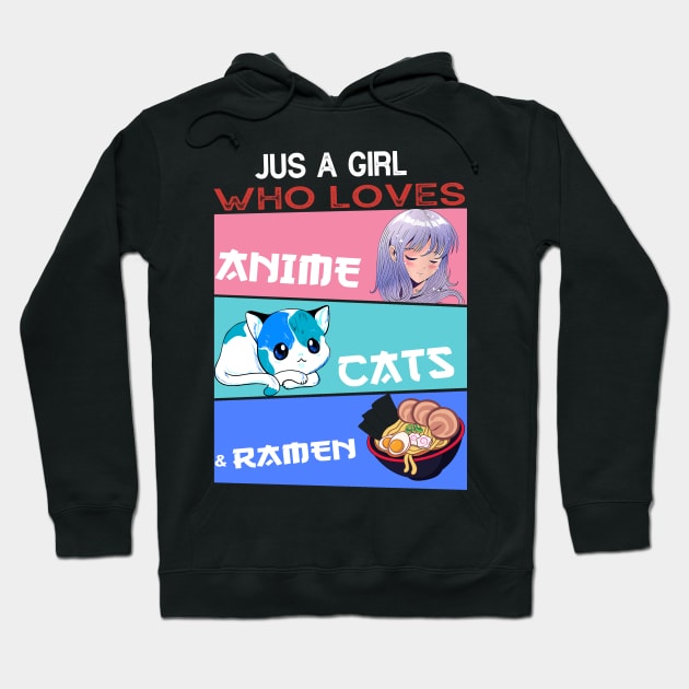 Anime and Cats Lover for Teen Manga kawaii Graphic Otaku Hoodie by The Design Catalyst